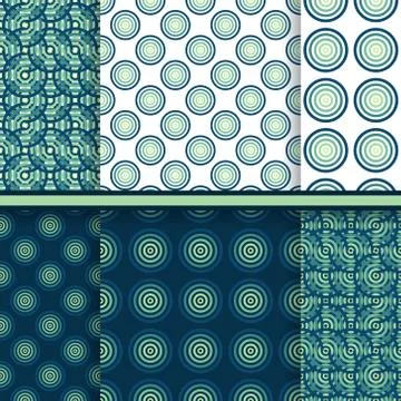 Set of vector circle seamless patterns イラスト素材