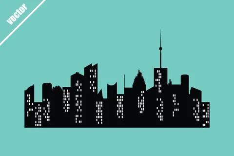 Set of vector cities Stock Illustration