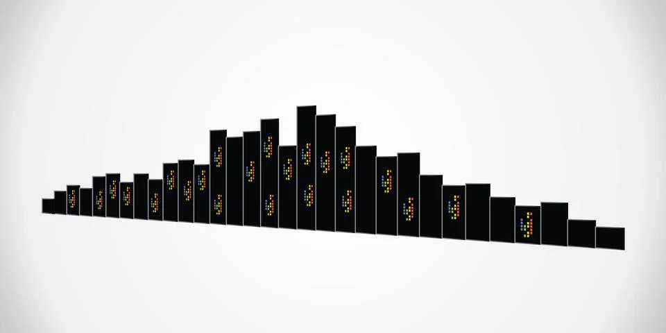 Set of vector cities silhouette. Design background Stock Illustration