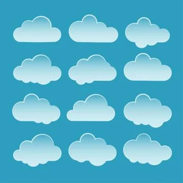 Set of vector clouds Stock Illustration