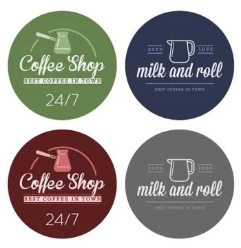 Set of Vector Coffee Elements and Coffee Accessories Illustration can be used Stock Illustration
