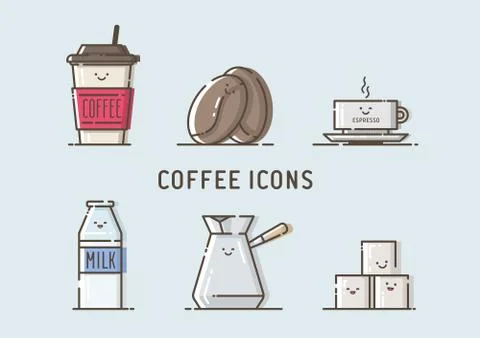 Set of vector coffee icons Stock-Illustration