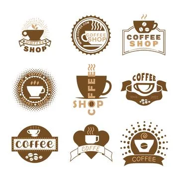 A set of vector coffee logos Stock Illustration