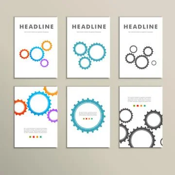 Set vector color design and concept gears Illustrazione stock