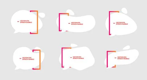 Set of vector colored speech bubbles with outline. Stock Illustration