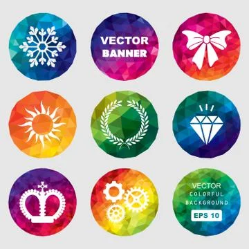 Set of vector colorful banners Stock Illustration