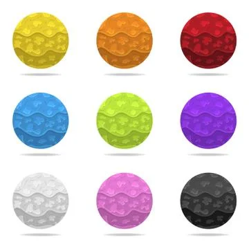 Set of Vector Colorful Magic Spheres with Shadow. Vector illustration. Stock Illustration