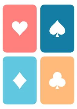 Set of vector colorful playing cards with symbols Stock Illustration