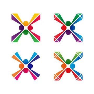 Set of vector community icons. Simple stock icon for websites, logos and apps Stock Illustration