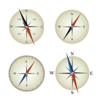 Set of vector compass. Stock Illustration
