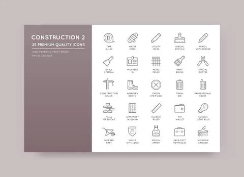 Set of Vector Construction Building Icons Home and Repair can be used as Logo Ilustración de archivo