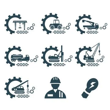 A set of vector construction icons. Stock Illustration