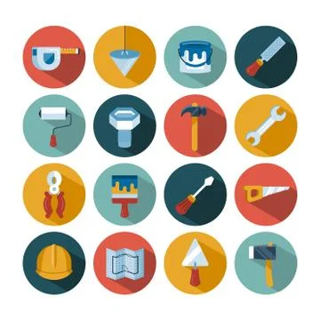 Set of vector construction tools icons Stock Illustration