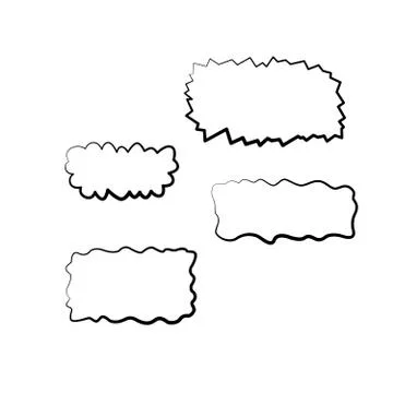 Set of Vector contour speech bubble for text. Message symbols, thought, icon  Stock Illustration