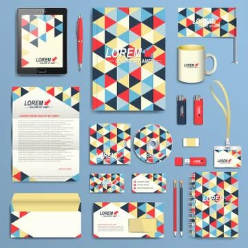 Set of vector corporate identity template. Modern business stationery design Stock Illustration