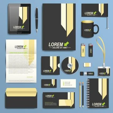 Set of vector corporate identity template. Modern business stationery design Stock Illustration