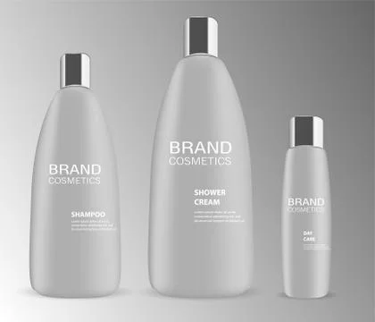 Set of vector cosmetic Bottle. Container mockup Stock Illustration