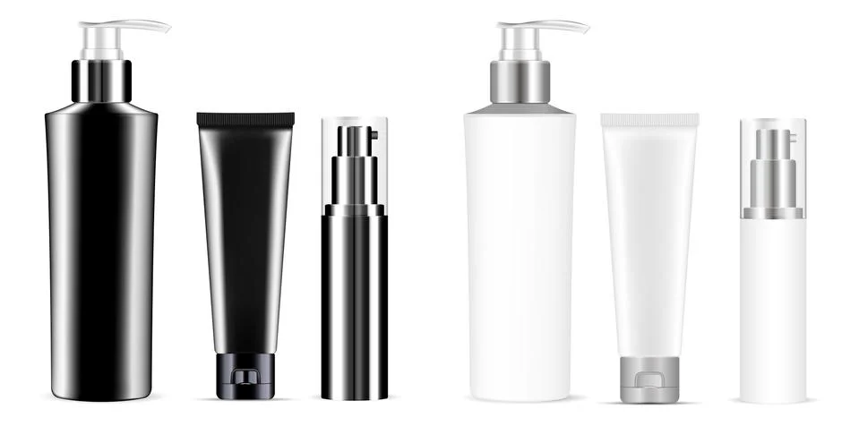 Set vector cosmetic bottle spray, pump dispenser イラスト素材