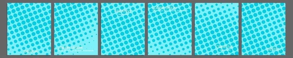 Set of vector cover notebook design. Abstract pop art dotted gradient template Stock Illustration