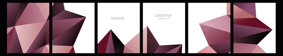 Set of vector cover notebook design. Abstract rainbow minimal triangles halftone Stock Illustration