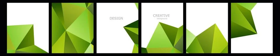 Set of vector cover notebook design. Abstract rainbow minimal triangles halftone Stock Illustration