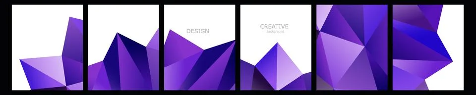 Set of vector cover notebook design. Abstract rainbow minimal triangles halftone Stock Illustration