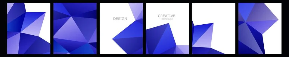 Set of vector cover notebook design. Abstract rainbow minimal triangles halftone Stock Illustration