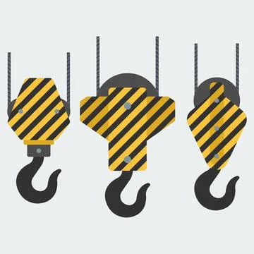 Set of vector crane hooks Stock Illustration
