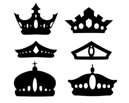 Set of Vector Crowns Stock Illustration