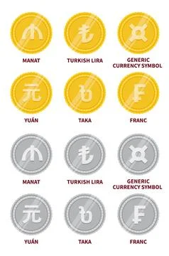Set of vector currency icons and symbols Stock Illustration