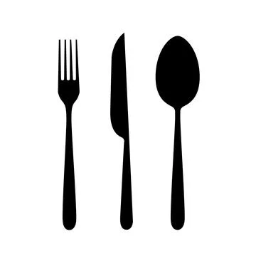 Set of vector cutlery. Fork knife. Flat style Stock Illustration