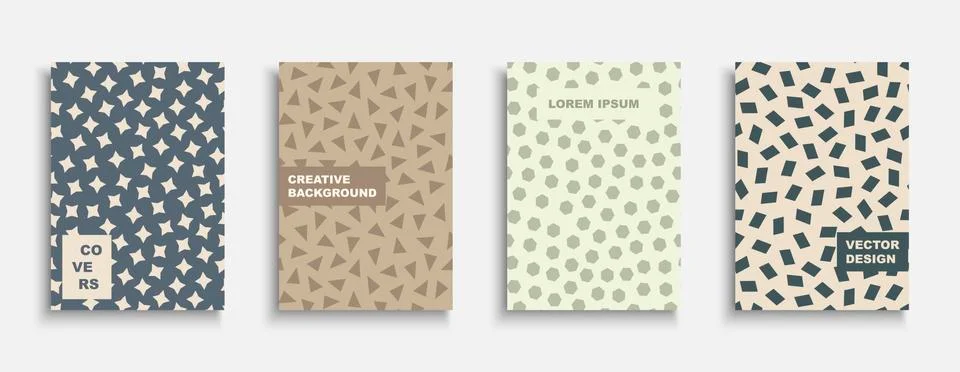 Set of vector decorative covers, templates, posters, placards, brochures 库存插图