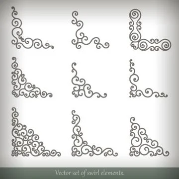 Set of vector decorative elements. Stock Illustration