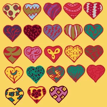 Set of vector design 2 elements, icons, in the form of a heart, for design, c Stock Illustration