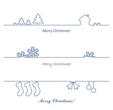 Set of vector design elements for Christmas cards. 库存插图