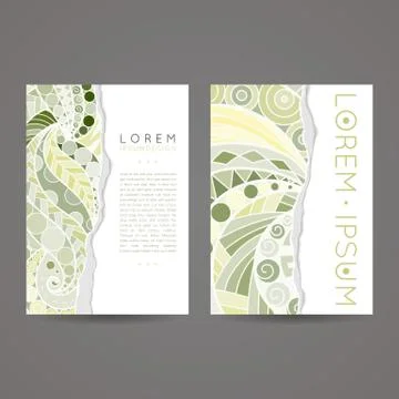 Set of vector design templates. Brochures in random colorful style. Vintage Stock Illustration