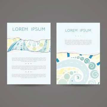 Set of vector design templates. Brochures in random colorful style. Vintage Stock Illustration
