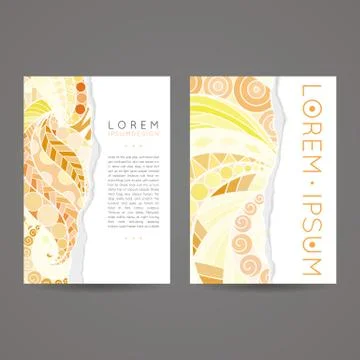Set of vector design templates. Brochures in random colorful style. Vintage Stock Illustration