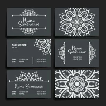 Set of vector design templates. Brochures in random colorful style. Vintage f Stock Illustration