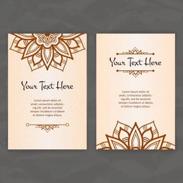 Set of vector design templates. Brochures in random colorful style. Vintage f Stock Illustration