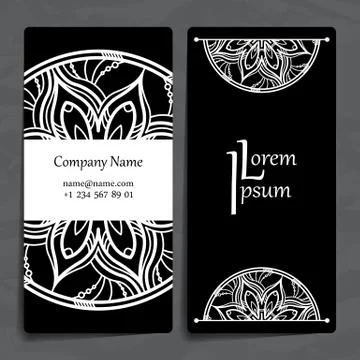 Set of vector design templates. Brochures in random colorful style. Vintage f Stock Illustration