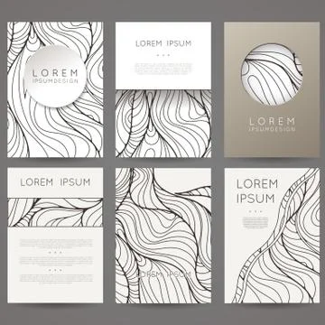 Set of vector design templates. Brochures in random colorful style. Vintage Stock Illustration