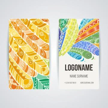 Set of vector design templates. Brochures in random colorful style. Zentangle Stock Illustration