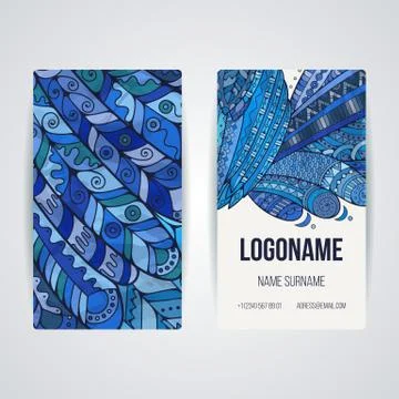Set of vector design templates. Brochures in random colorful style. Zentangle Illustrazione stock