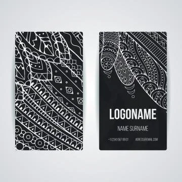 Set of vector design templates. Brochures in random colorful style. Zentangle Illustrazione stock