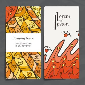 Set of vector design templates. Brochures in random colorful style. Zentangle Illustrazione stock