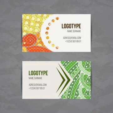 Set of vector design templates. Brochures in random colorful style. Zentangle Illustrazione stock