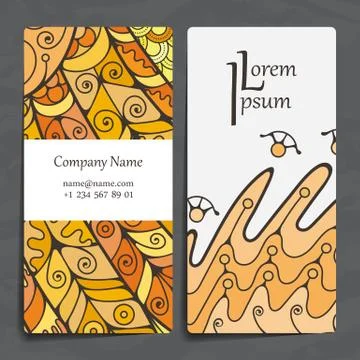 Set of vector design templates. Brochures in random colorful style. Zentangle イラスト素材