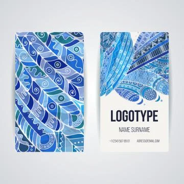 Set of vector design templates. Brochures in random colorful style. Zentangle Stock Illustration