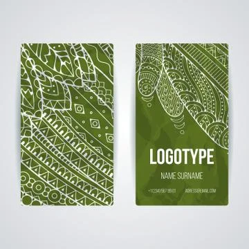 Set of vector design templates. Brochures in random colorful style. Zentangle Illustrazione stock